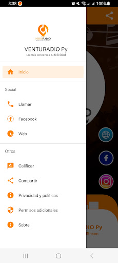 Android application VENTURADIO PY screenshort