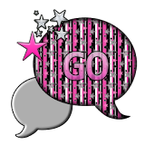 GO SMS THEME/PinkStarsNStrips icon