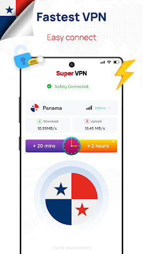 Android application Panama VPN: Get PANAMA IP screenshort