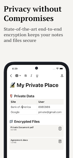 Android application SNote - Encrypted Notes, Files screenshort