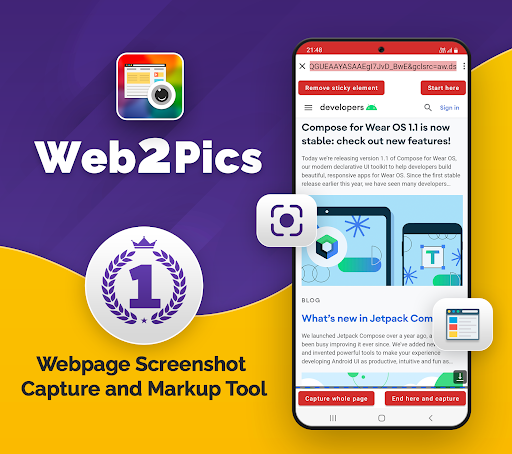 Android application Web2Pics - Webpage Screenshot screenshort