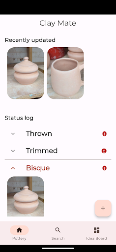 Android application ClayMate - Pottery Tracker screenshort