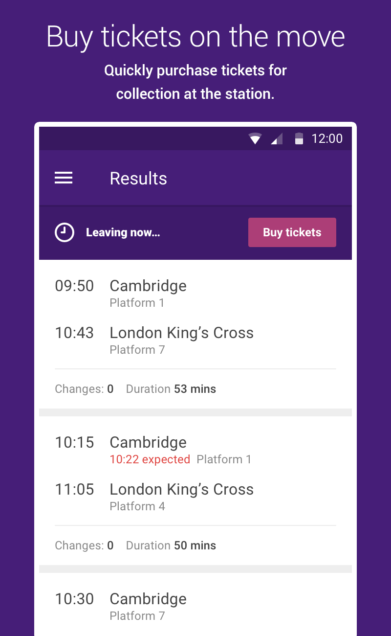 Android application Thameslink On Track screenshort