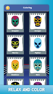 Wrestling Masks Coloring Book