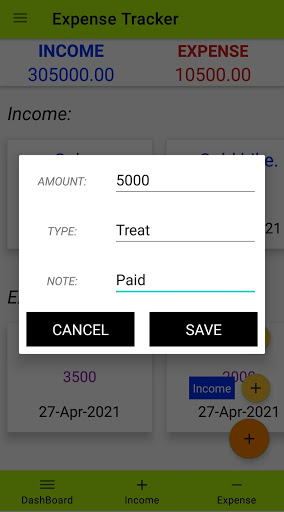 Expense Tracker Screen 2