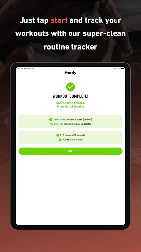 Screenshot of Hardy: smart workout routines