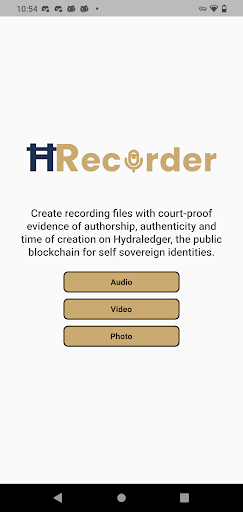 Android application HRecorder: Blockchain-Witness screenshort