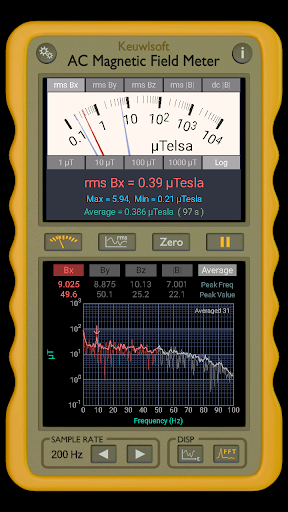 Screenshot of AC Magnetic Field Meter