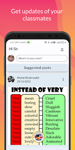 Android application Hi Sir - Class management app screenshort