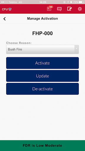 Android application CFU Activity screenshort
