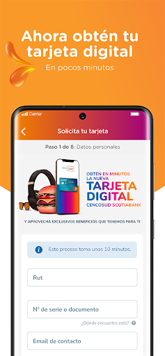 Android application Cencosud Scotiabank screenshort
