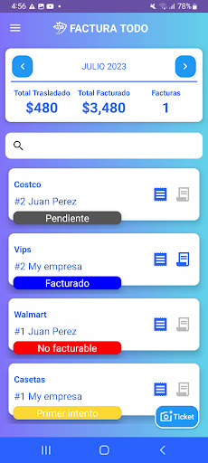 Android application Factura Todo screenshort