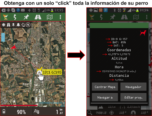 Android application Teleseguidor - Caza screenshort