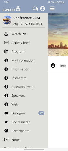 Android application Sweco Event screenshort