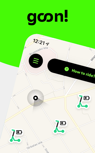 Android application GOON!: e-scooter sharing screenshort