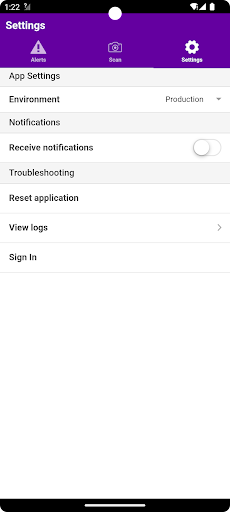 Android application eAndon screenshort