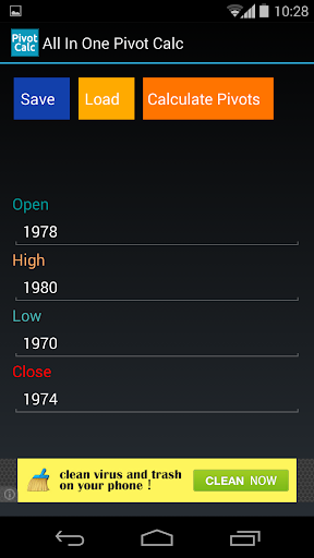 Android application All In One Pivot Calc screenshort
