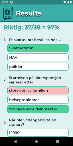 Samfunnsprøve Citizenship test Screen 3