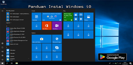Panduan Instal Windows 10