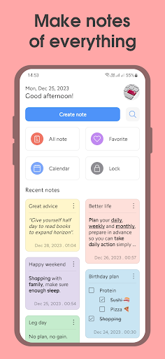 Android application Open Note - Notebook, Notepad screenshort