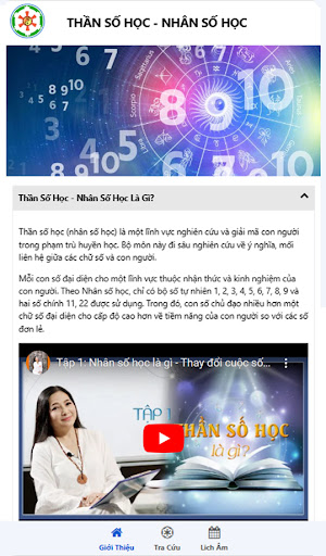 Android application Thần Số Học screenshort