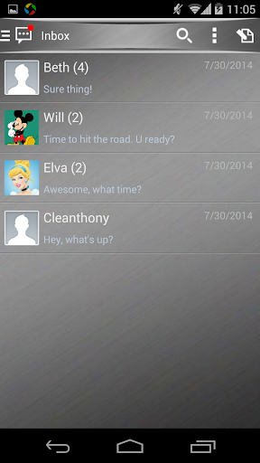 Android application Handcent 6 Skin Sliver screenshort
