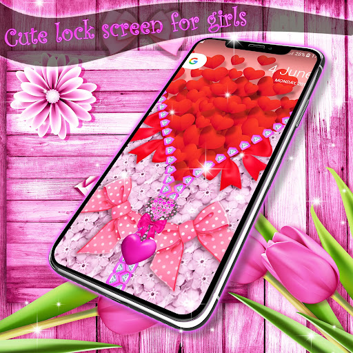Android application Cute lock screen for girls screenshort