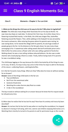 Class 9 English Moments NCERT Screen 3