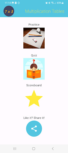 Android application Multiplication Tables Voice screenshort