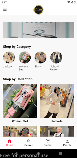 Android application Zayona Fashion screenshort