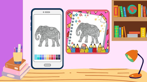 Elephant Mandala Coloring Game