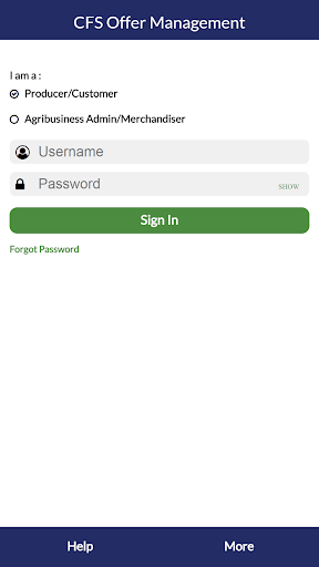 Android application CFS Offer Management screenshort