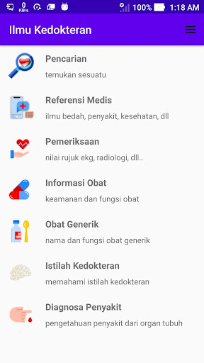 Android application Ilmu Kedokteran screenshort