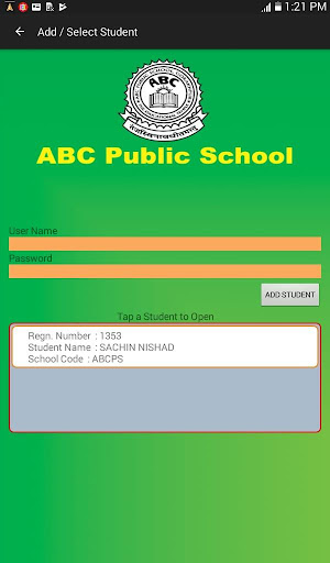 Android application ABC PUBLIC SCHOOL STUDENTS screenshort