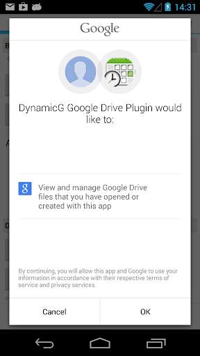 DynamicG Google Drive Plugin Screen 2