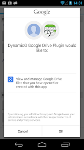 DynamicG Google Drive Plugin Screenshot
