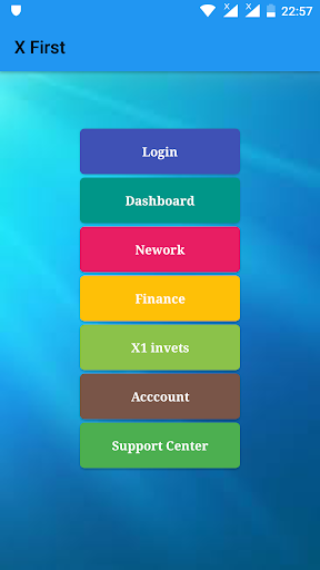 Android application X First screenshort