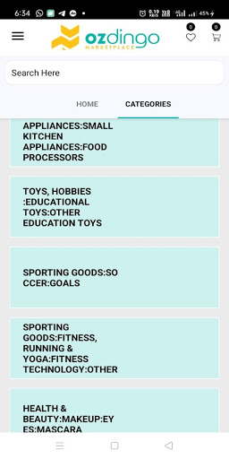 Ozdingo Shopping Screen 2
