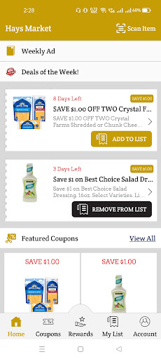 Android application Hays Market screenshort