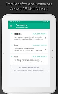 Temp Mail - Temporäre E-Mail Screenshot