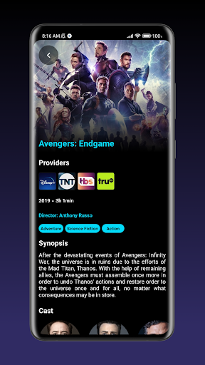 Android application Overview • Where to watch screenshort