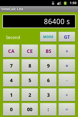 timeCalc Lite Screen 2