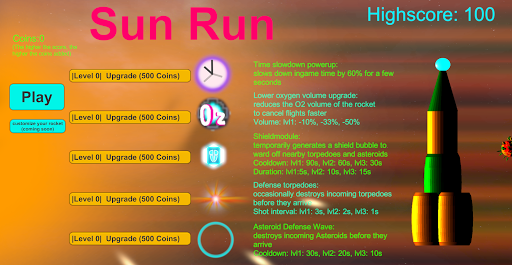 Android application Sun Run screenshort