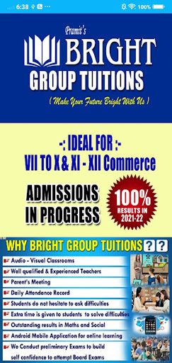 Android application Bright Group Tuitions screenshort