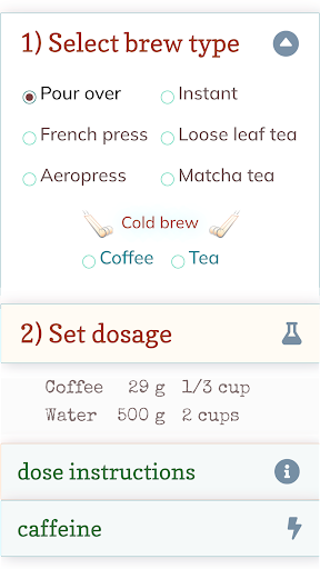 Android application Brewfecto Coffee Calculator screenshort
