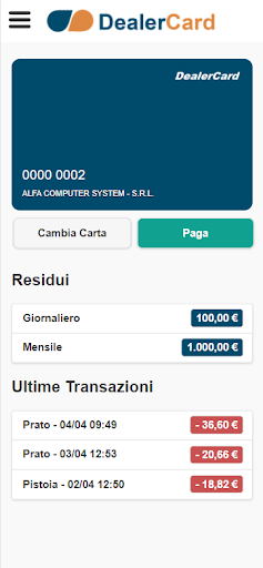 Android application DealerCard screenshort