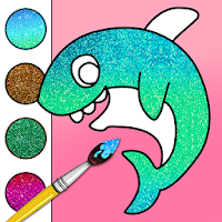 Baby Shark Glitter Coloring Ga