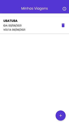 Android application Minhas Viagens - Planejador screenshort