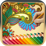 Coloring book for mehndi icon