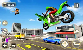 Flying Motorbike Taxi Driving - Screenshot 3